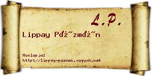 Lippay Pázmán névjegykártya